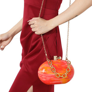 Catena di pochette da sera in acrilico di lusso elegante 2024 Chic da donna unica per festa di nozze borse per caramelle pochette da donna - Product Image 3