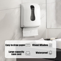 Distributeur mural de serviettes en papier N-Fold en plastique écologique pour cuisine et salle de bain, usage commercial et moderne