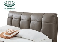Lit Moderne de Luxe en Cuir pour Chambre à Coucher, Mobilier d'Hôtel, Lit Double King/Queen Size en Bois Massif pour Villa et Appartement