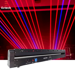 Barre de lumière laser à tête mobile DMX à 8 têtes avec contrôle sonore, RGBW 4W au total, IP33, 15 canaux, en aluminium, pour scène, DJ, mariage et théâtre - Product Image 5
