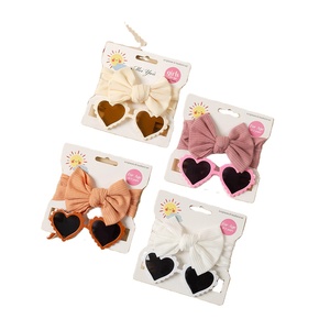 Newborn Photography Props Sunglasses <strong>Baby</strong> Supplies Love Sun Lens with <strong>Baby</strong> Jewelry Bowknot <strong>Headband</strong> Glasses Set - Product Image 1