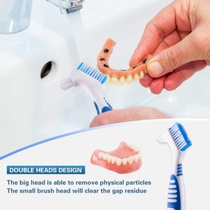 <b>Denture</b> Bath Case and Cleaner Brushes Retainer <b>Denture</b> <b>Box</b> <b>Dentures</b> Container with Basket Holder for Travel Retainer Cleaning - Product Image 4