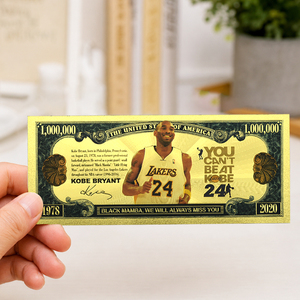 Set de Billetes de Oro de Doble Cara con la Imagen de la <span class=keywords><strong>Estrella</strong></span> del Baloncesto Kobe, Recuerdo Deportivo Coleccionable de Millones de Dólares, Regalo para Fanáticos - Product Image 6