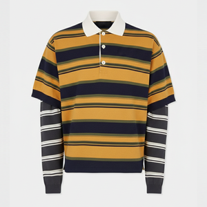 Wholesale Double Layers Collar Polo Shirt 100% Cotton Material