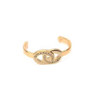 Pulsera de Cristal Chapada en Oro, Acero Inoxidable 316L, Diseño Entrecruzado, Joyería para Mujer - Product Image 1