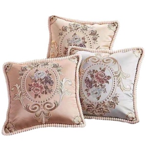 Housse de coussin jacquard florale européenne pour canapé, salon, chevet, dossier de bureau, protection lombaire, coussin de dossier, motif <span class=keywords><strong>boule</strong></span> - Product Image 1