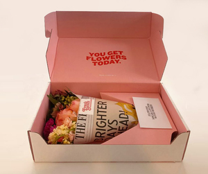 Custom Floral <strong>Flower</strong> Cardboard Shipping Carton White Cardboard Mailer <strong>Box</strong> Matt Lamination Embossing For <strong>Flower</strong> Bouquets - Product Image 1