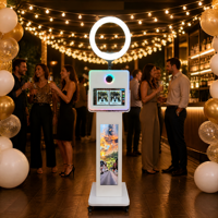 Cabina de Fotos Selfie Portátil con Pantalla Táctil de 15.6 Pulgadas y Reproducción de Video e Imágenes LCD de 29 Pulgadas para Bodas, Fiestas y Bares