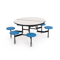 Table de cantine mobile pliable contemporaine en bois pour lycée, 8 places, chaises durables pour restaurant scolaire, hôtel, hôpital