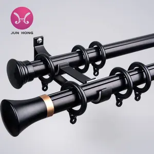 Có thể điều chỉnh cong rustproof thép không gỉ tùy chỉnh 38-72 inch Matte Đen cong tắm Curtain Rod