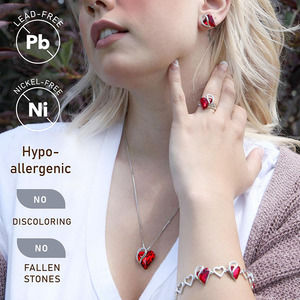 Phụ Nữ Của Bạc Mạ Tình Yêu Birthstone Trái Tim Pha Lê Mặt Dây Chuyền Vòng Cổ Sinh Nhật Đồ Trang Sức Quà Tặng Cho Mẹ Vợ Có Tính năng Của <span class=keywords><strong>Ruby</strong></span> Hợp Kim - Product Image 2