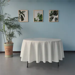 Reador 120R beyaz parti yuvarlak Polyester düğün masa örtüsü masa örtüleri düğün süslemeleri için