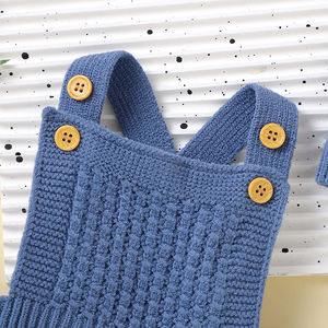 ชุดรอมเปอร์เด็กถักนิตติ้ง 2 ชิ้น พร้อมหมวก ชุดเสื้อผ้าเด็ก ยี่ห้อ Mimixiong ขายส่ง - Product Image 5