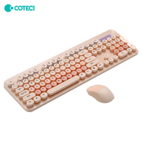COTECi Customized Ergonomic Design 104-Key 2.4g Wireless Gradient Keycap Keyboard Set for Home Office