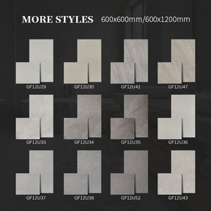 กระเบื้องพอร์ซเลนสีเทาอุตสาหกรรมแบบเต็มแผ่น ผิวด้านสไตล์รัสติก สำหรับปูพื้นร้านแฟชั่น - Product Image 5