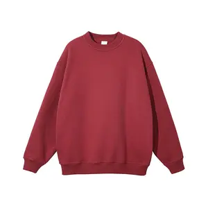 OEM Blank French Terry Fleece Custom Crewneck Oversized Sweatshirt 100% Cotton Drop Shoulder Luxury Men Sweatshirt Clothing 2024
