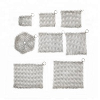 Estropajo de malla metálica resistente al óxido para limpieza de cocina, personalizado OEM, reutilizable, directo de fábrica, con anillos gruesos y finos para ollas y sartenes