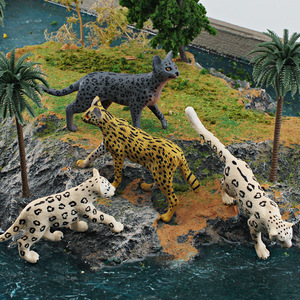 -Simulación de vida salvaje leopardo modelo niños CIENCIA Y eduion cognición nieve <span class=keywords><strong>Serval</strong></span> decoración juguete - Product Image 2