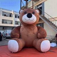 Mascotte gonflable floue douce d'ours de père Noël de 5m, ballon gonflable d'ours en peluche pour le festival de Noël