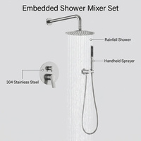 Robinet de douche encastré noir en acier inoxydable 304 brossé sans plomb pour hôtel, système commercial, ensemble de douche de salle de bain
