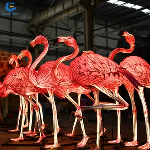 Gtcc27 Zoo động vật đèn lồng không thấm nước LED chiếu sáng Flamingo đèn lồng động vật lễ hội đèn lồng