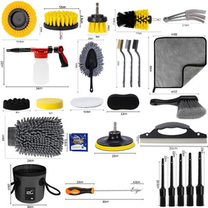 Car Cleaning Brush Set Foam Sprayer Drill Brush <b>Kit</b> <b>Polishing</b> Dust Removal Tools 30cm Bucket 12pcs - Product Image 1
