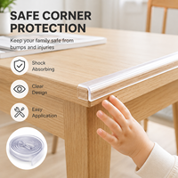 Protection d'angle de table en silicone transparent pour la sécurité des bébés, en PVC, auto-adhésive, bande anti-collision