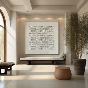 Arte Mural 3D Cuadrado, Pintura Abstracta de Animales Estilo Wabi-Sabi, Arte Mural en Lienzo Pintado a Mano, Arte Mural Contemporáneo - Product Image 3