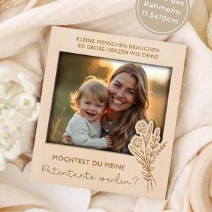 Cadre photo en bois personnalisé d'usine, veux-tu être <span class=keywords><strong>mon</strong></span> parrain, demoiselle d'honneur, annonce de grossesse, cadeau - Product Image 1