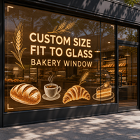 Écran LED transparent sur mesure pour vitrine de boulangerie, affichage de projet personnalisé