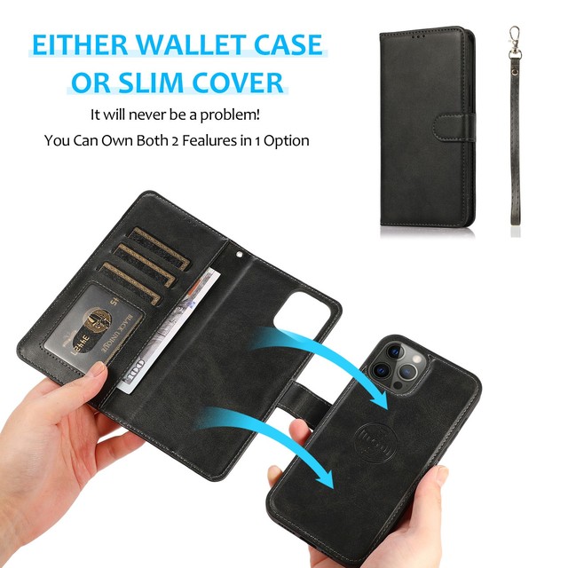 For S25 Ultra PU Calfskin-Pattern Wallet Phone Case 2-in-1 Design Detachable Flip Stand Holder Handmade Insert Card A16