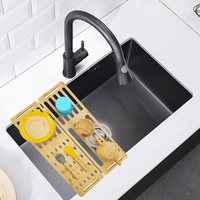 Égouttoir à vaisselle en bambou pliable et détachable pour comptoir, écologique et moderne, idéal pour salon individuel - Vente en gros