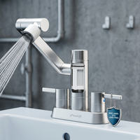 Filtre à eau pour robinet domestique professionnel 1080 °    Robinet rotatif en acier inoxydable avec système de filtration