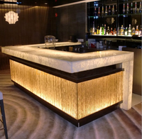 Comptoir de bar à surface solide en acrylique, Design OEM pour café ou utilisation en club table de bar de caisse