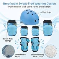 Ensemble complet de protection pour le roller des enfants, comprenant un casque, des genouillères, des protections épaisses en spandex pour une protection professionnelle