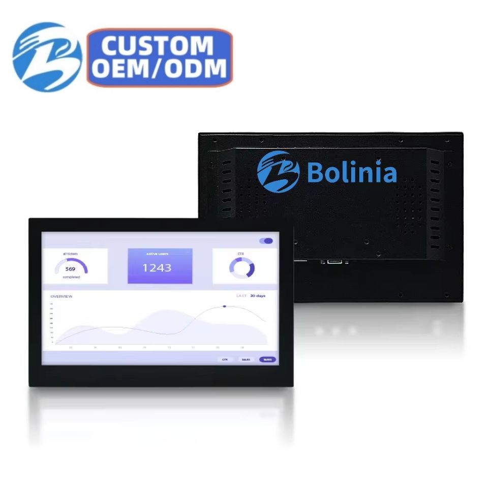 Wholesale Price 15.6 Inch Industrial Lcd Monitor with IPS 1920*1080 VGA HD-MI Cable Embedded Wall Mounted Kit Mount
