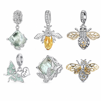 Nouveauté 2025 transfrontalière : Breloques, pendentifs et accessoires mignons en Zircon (Frites, Hamburger, Poivre, Elfe, Loutre) pour bijoux DIY, bracelets et colliers, idéal comme cadeau