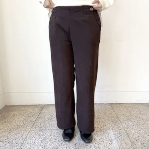Nuevo 2025 casual Day caqui tela mujer casual pierna ancha color sólido pantalones de fibra de poliéster - Product Image 4