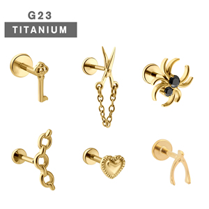 Lotus ASTM F136 Titanium Cristal Clover Flower Earrings Studs 16g Flat Back <strong>Fashion</strong> <strong>Piercing</strong> <strong>Jewelry</strong> - Product Image 1