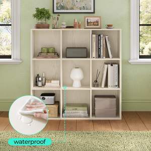 Prix de gros Étagère ouverte de salon en bois Organisateur de rangement autoportant à 3 niveaux avec panneau arrière Bibliothèque de maison blanche - Product Image 4