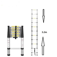 Échelle télescopique pliable 10,5 pieds / 3,2 m Échelle télescopique extensible en aluminium Échelle pliante rétractable