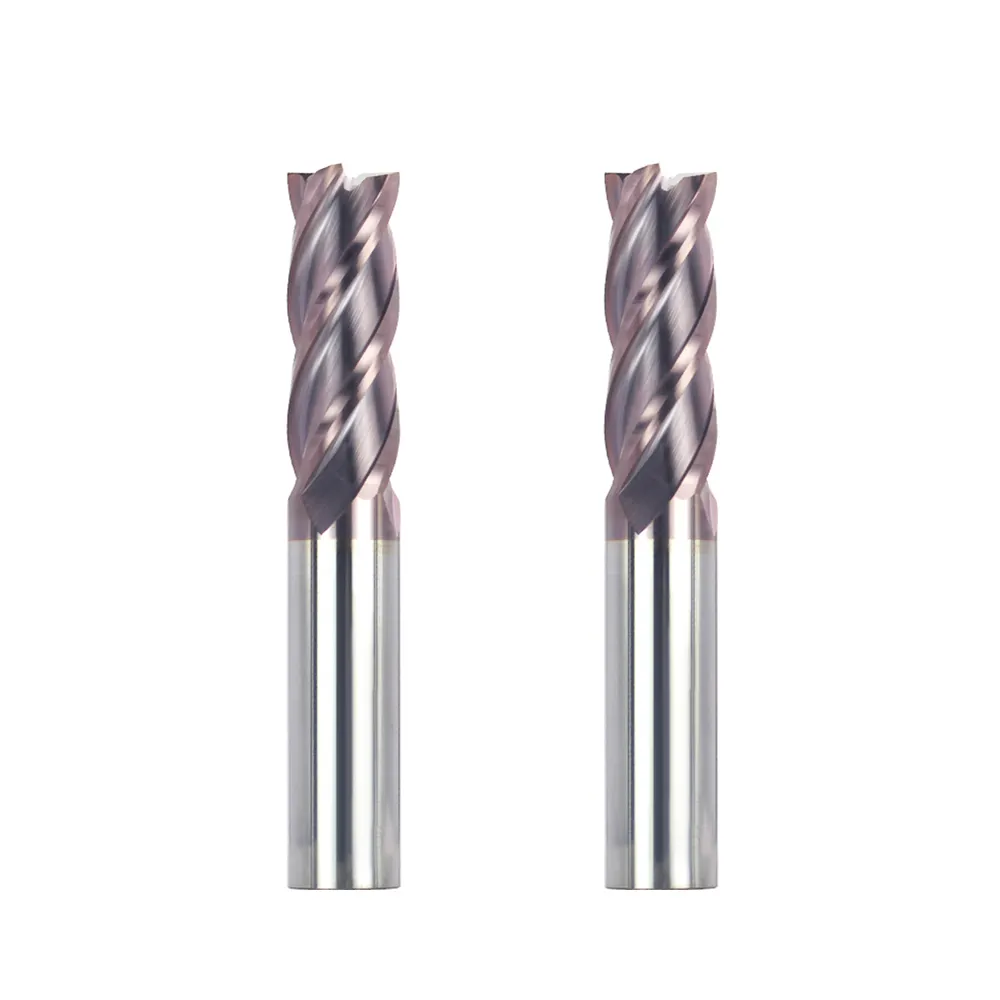 Wolfraamcarbide Hrc55 4f Platte Eindmolens 4 Platte Gecementeerde Carbide Eindfrezen Snijgereedschap Cnc Custom Router Bits Snijkuip