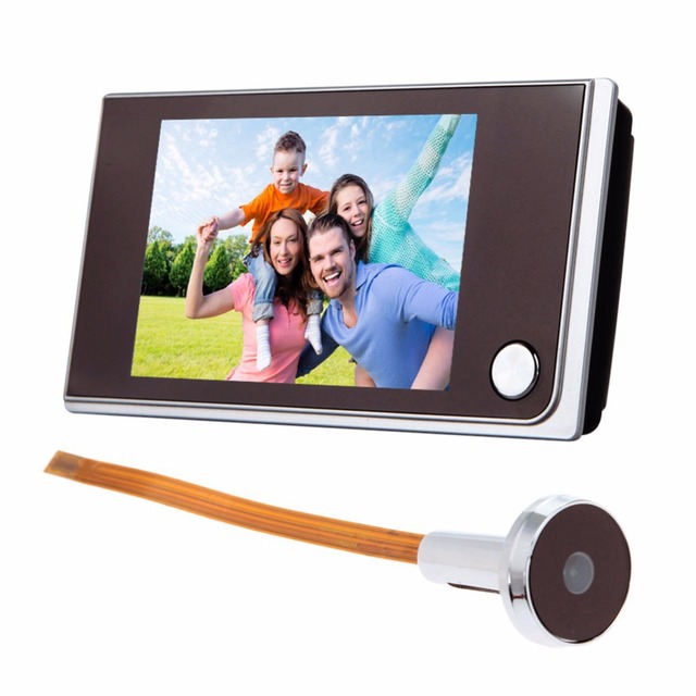 Modern Electronic Cat's Eye Doorbell Camera Wide View Angle Peep Hole Visible Design AAA Battery Powered Model 520A Door Mirror