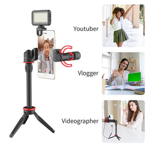 Smartphone By-vg350 avec mini trépied, tube d'extension, lumière LED et microphone Mm1 pour <span class=keywords><strong>YouTube</strong></span>, TikTok, Facebook et vlogging - Product Image 4