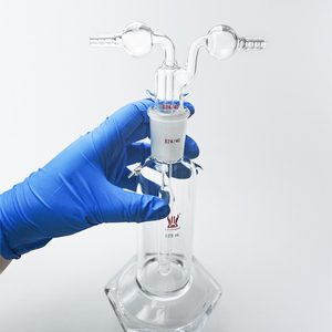 मिट्टी अनुकूलन योग्य 125 मिलीलीटर 250 मिलीलीटर 500 उच्च तापमान प्रतिरोध मोटी दीवार बोरोसिलिकेट ग्लास गैस धोने की बोतलें प्रयोगशाला के लिए - Product Image 3