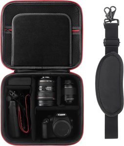 Étui pour appareil photo pour Canon EOS Rebel T7/T100/R50 <span class=keywords><strong>Mark</strong></span> II/R7/R8/90D <span class=keywords><strong>Mark</strong></span> IV, compatible avec <span class=keywords><strong>Sony</strong></span>, Nikon, contient un objectif et un trépied avec des séparateurs réglables - Product Image 1
