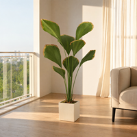 Série Automne Grande Plante Artificielle en Pot Palmier Ventilateur de Sumatra Décoration Nordique pour Salon Verdure Tropicale Vente en Gros