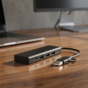 Station d'accueil Type-C 5-en-1 RCS Rise en alliage d'aluminium avec hub USB 2.0 pour transfert de données et interface SD - Product Image 3