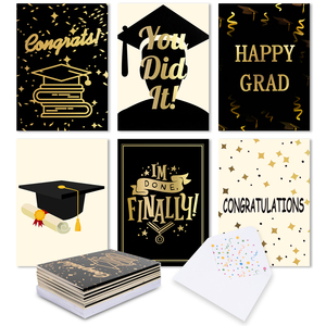 Luxury Gold Foil <strong>Graduation</strong> Greeting Gift Cards 24 Pieces / Deck Wholesale <strong>Graduation</strong> <strong>Invitation</strong> Thank You Cards with Envelopes - Product Image 3