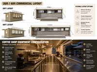 Café-restaurant modulaire personnalisé en conteneur pliable Etodevice 20 pieds 40 pieds